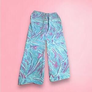 Iceberg RARE Vintage Denim Jeans Blue Purple Tie Dye Cotton Baggy Jeans Size 52